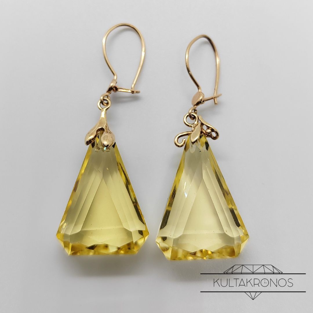 Kultaiset sitriinikorvakorut
