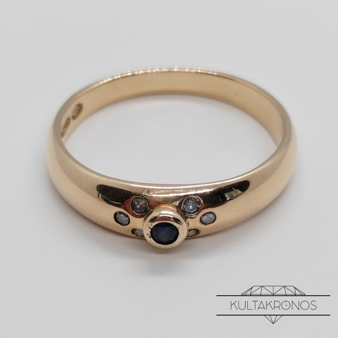 Kultainen sormus sinisellä timantilla - 2000 Kultainen sormus sinisellä timantilla - 2000