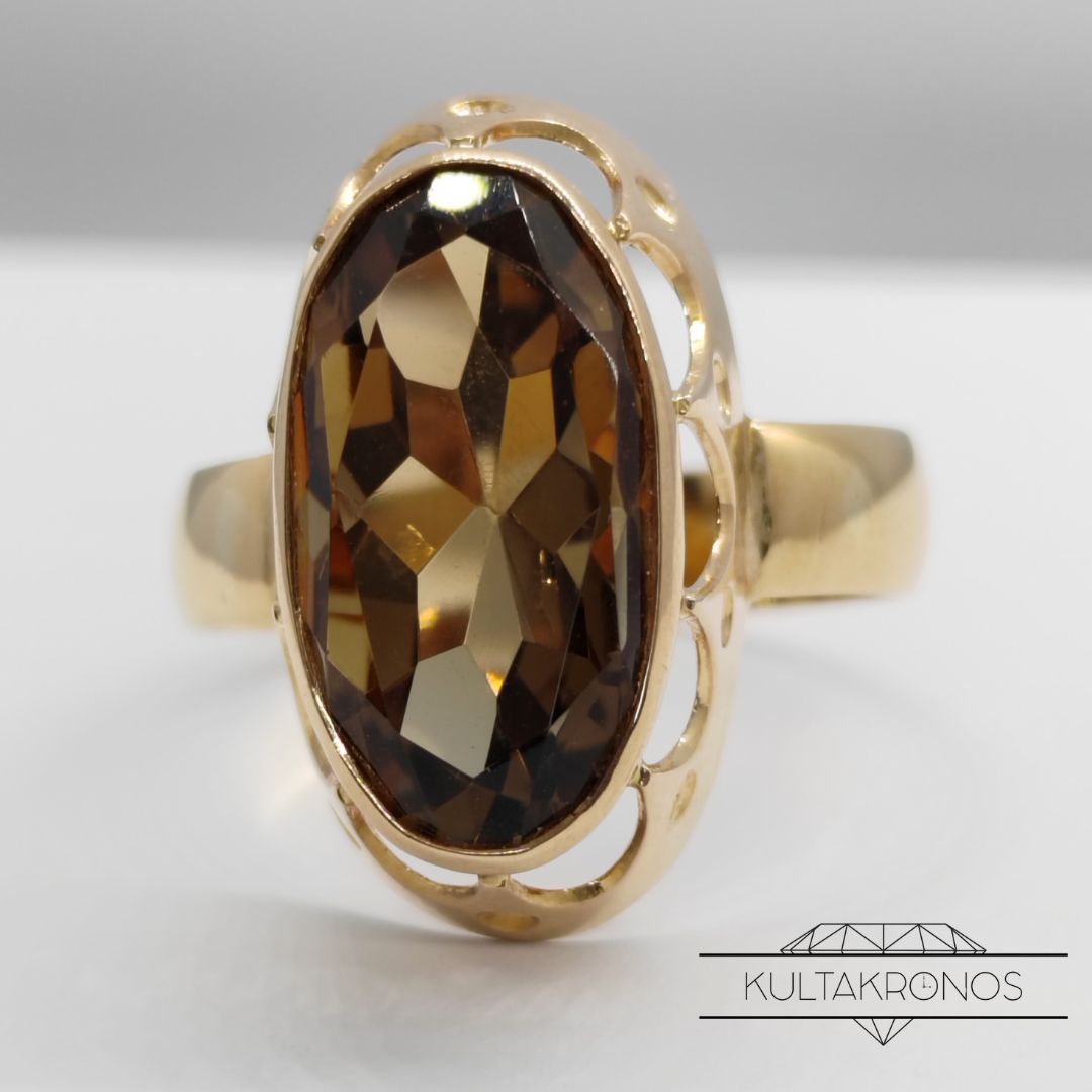 Kultainen savukvartsi sormus - 1897 Kultainen savukvartsi sormus - 1897