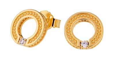 Lumoava Aina korvakorut kirkkaalla kivellä