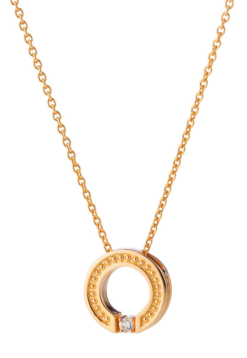 Lumoava Aina riipus laboratoriotimantilla, keltakultaa