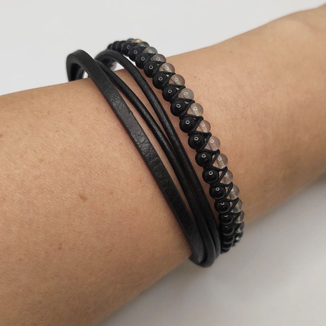 Catwalk Jewellery musta nahkarannekoru Catwalk Jewellery musta nahkarannekoru