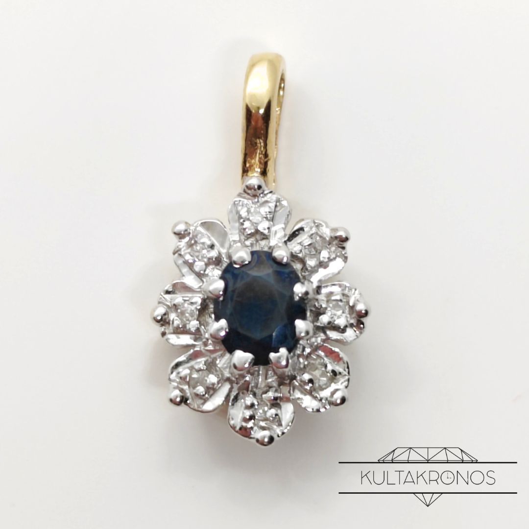 Sinisafiiri & timantti riipus Sinisafiiri & timantti riipus