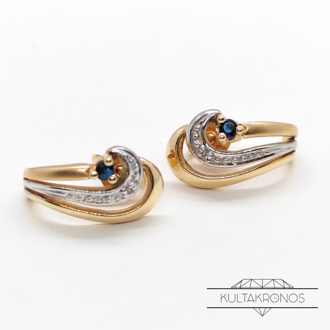 Sinisafiiri & timantti korvakorut Sinisafiiri & timantti korvakorut