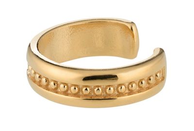 Lumoava Aina ear cuff korvakoru, keltakullattua hopeaa