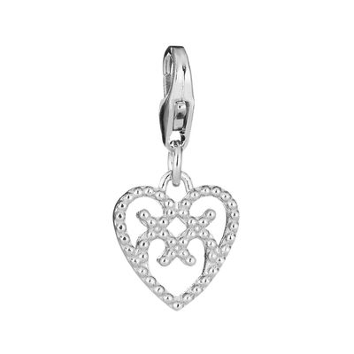 Lumoava Helmi sydän charm, hopeaa