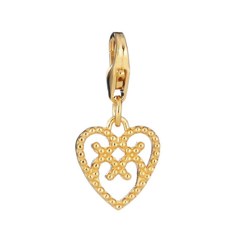 Lumoava Helmi sydän charm, keltakullattua hopeaa