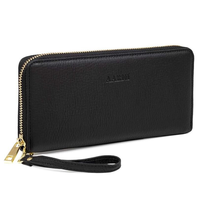 AARNI Hirvennahkainen clutch-lompakko musta