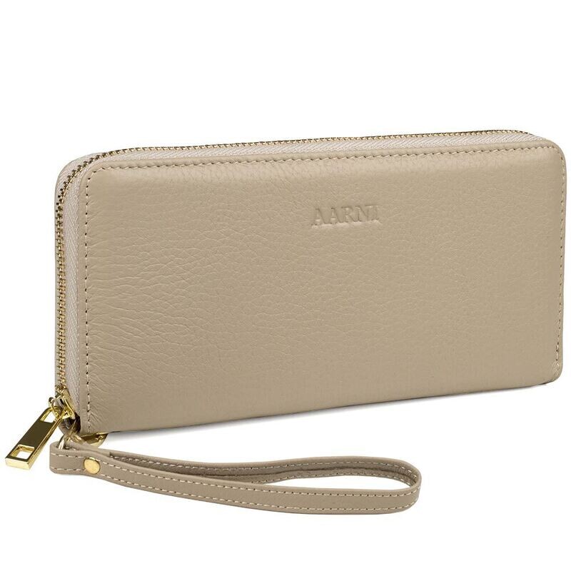 AARNI hirvennahkainen clutch-lompakko taupe