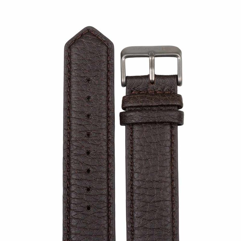 AARNI Hirvennahkainen kelloranneke 20mm, tummanruskea