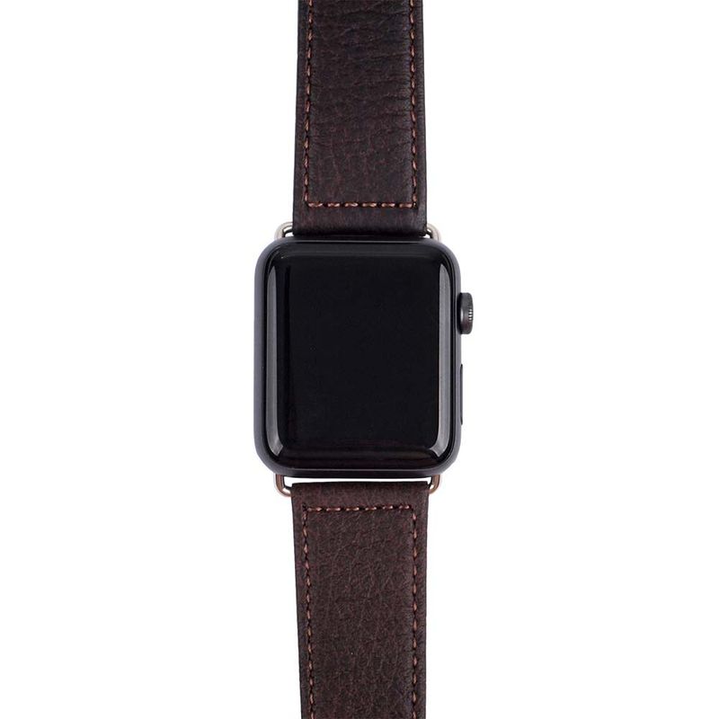 AARNI Hirvennahkainen Apple Watch ranneke, tummanruskea