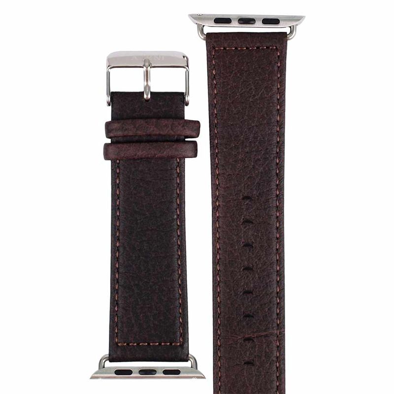 AARNI Hirvennahkainen Apple Watch ranneke, tummanruskea