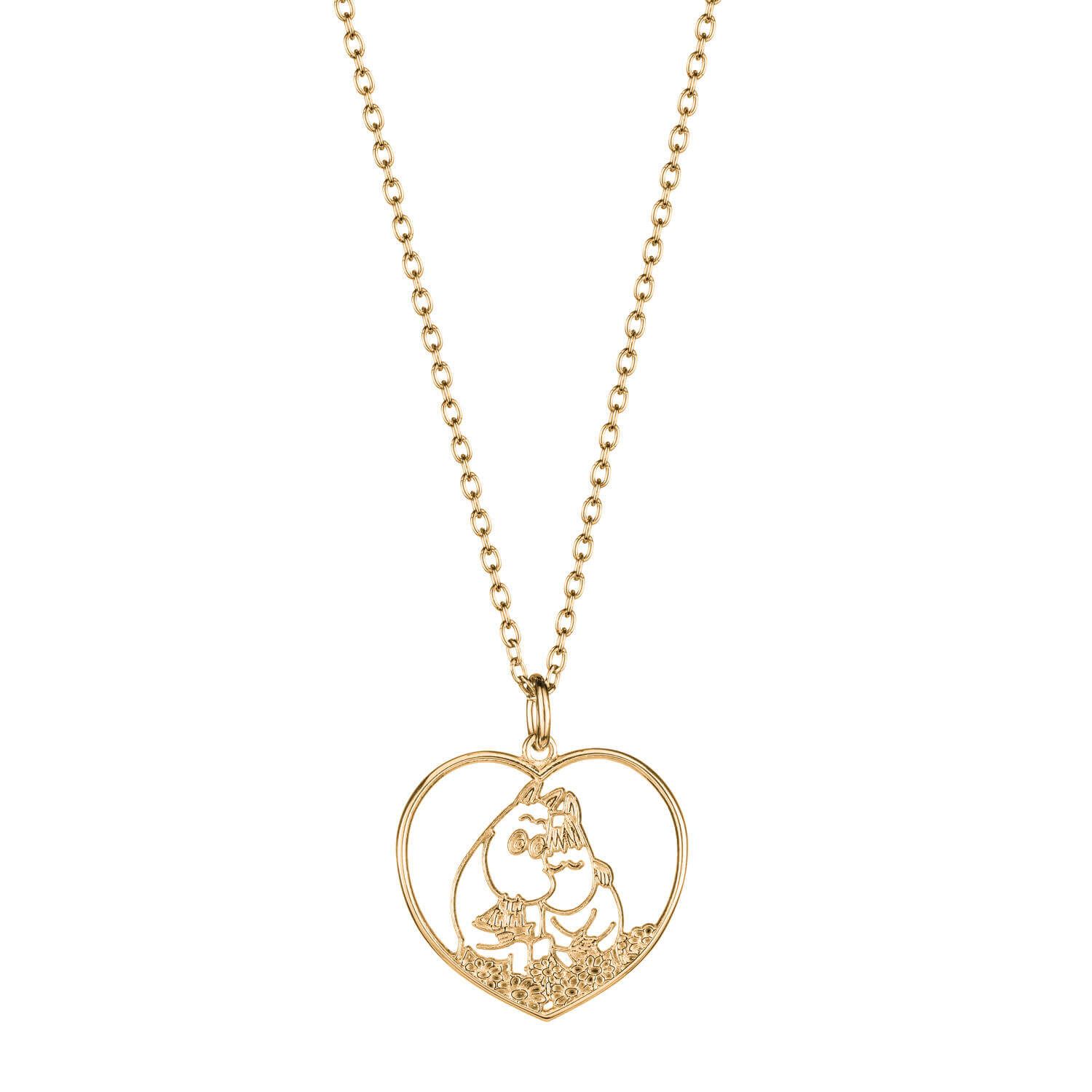 Lumoava x Moomin: Rakkaus sydänriipus, keltakullattu hopea