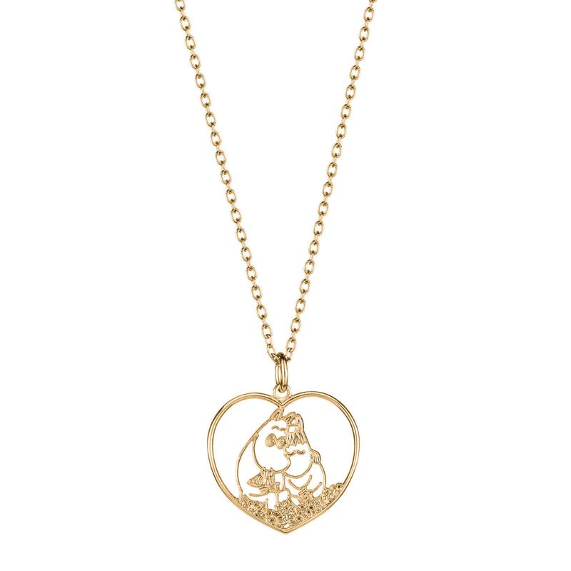 Lumoava x Moomin: Rakkaus sydänriipus, keltakullattu hopea