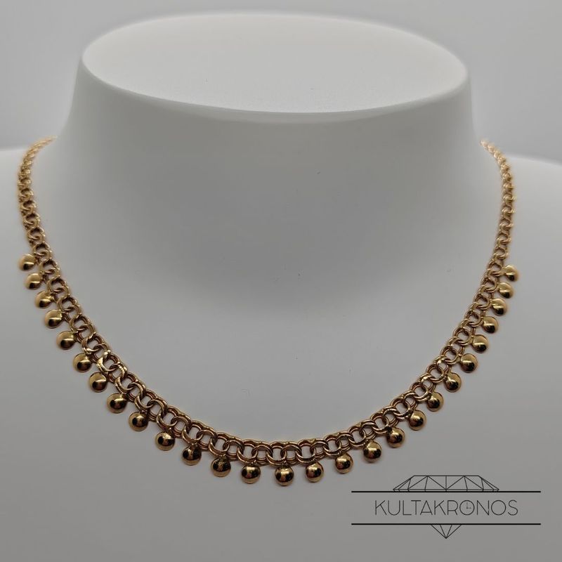 Kultainen Bismark kaulaketju palloilla