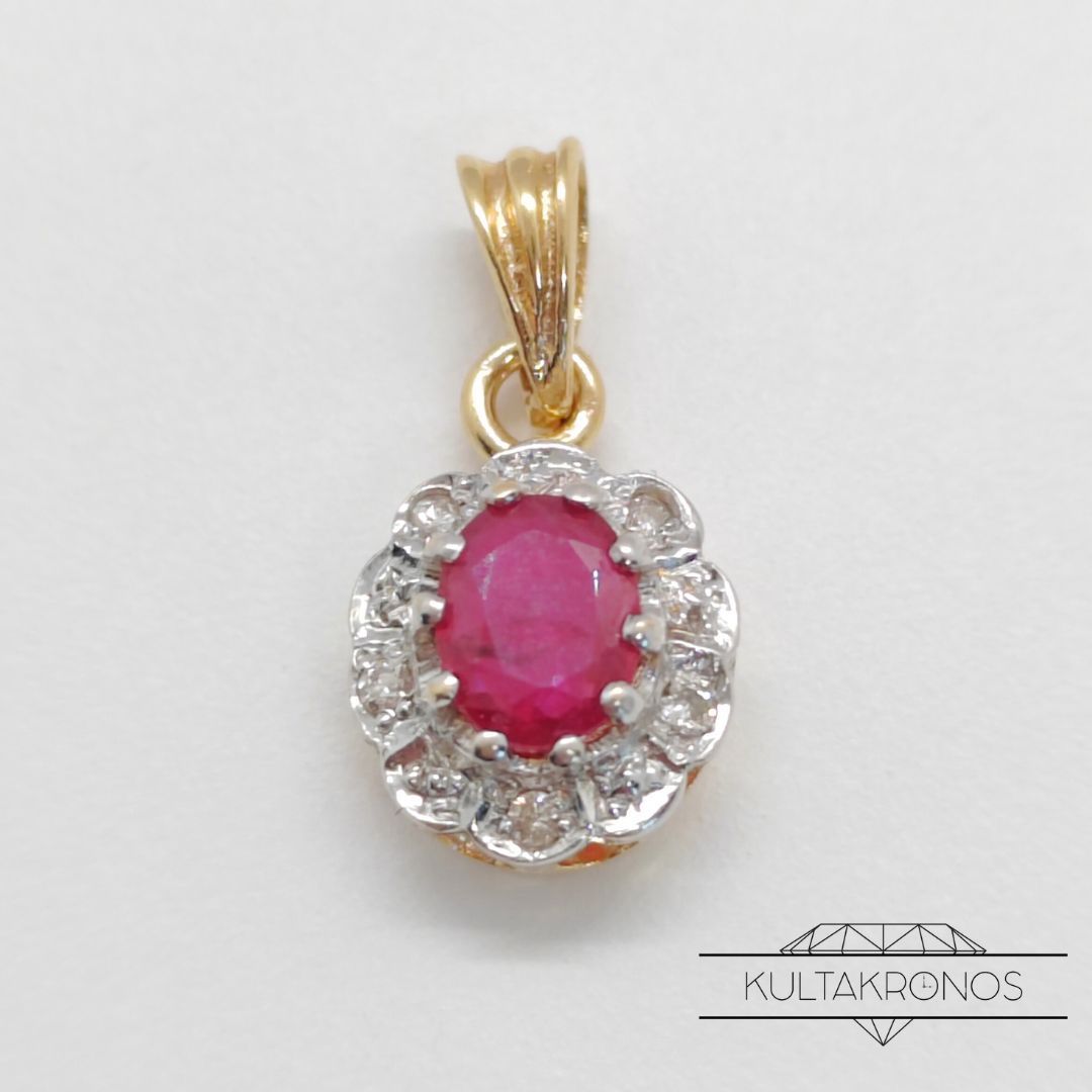 Rubiini & timantti riipus