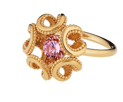 Lumoava Alma keltakullattu sormus