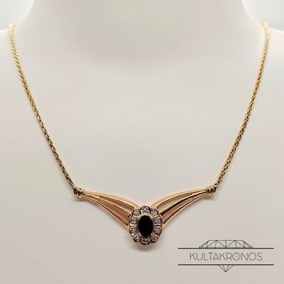 Sinisafiiri &amp; timantti kaulakoru - 1998