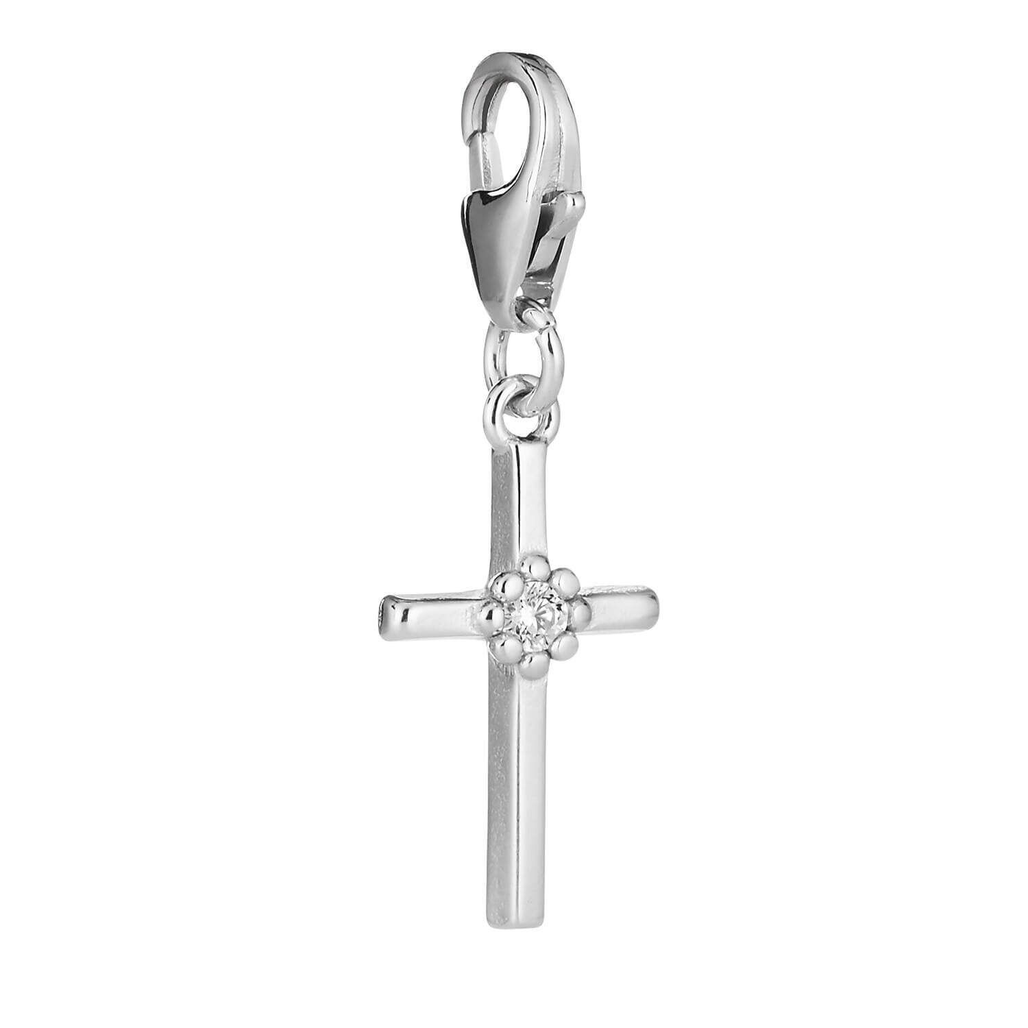 Lumoava Daisy risti charm, hopeaa