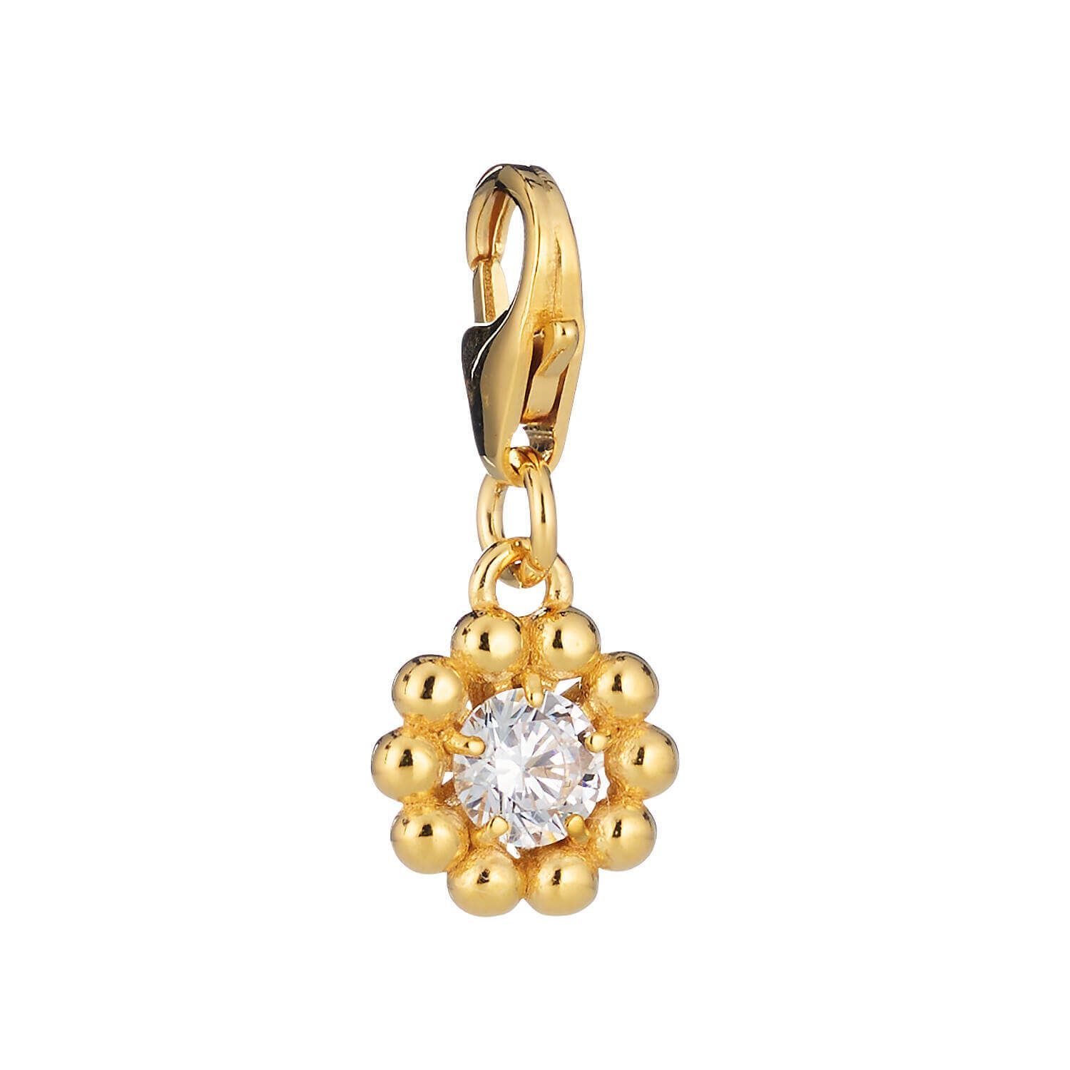 Lumoava Daisy charm, keltakullattua hopeaa