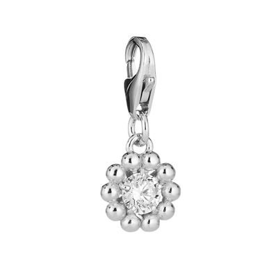 Lumoava Daisy charm, hopeaa