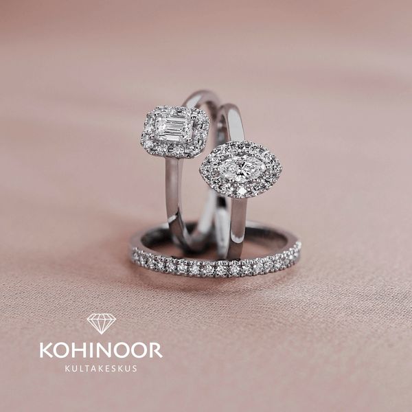 Kohinoor Valerie timanttisormus topaasilla