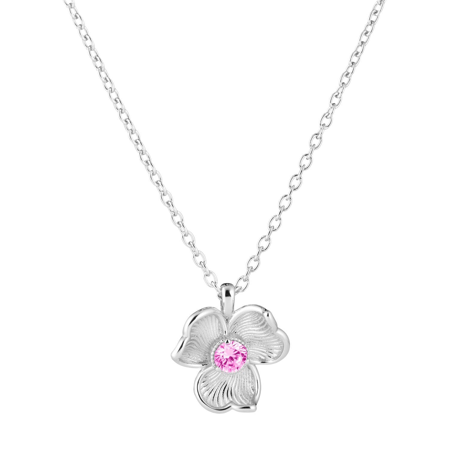 Lumoava Anna riipus pinkillä kivellä, hopeaa