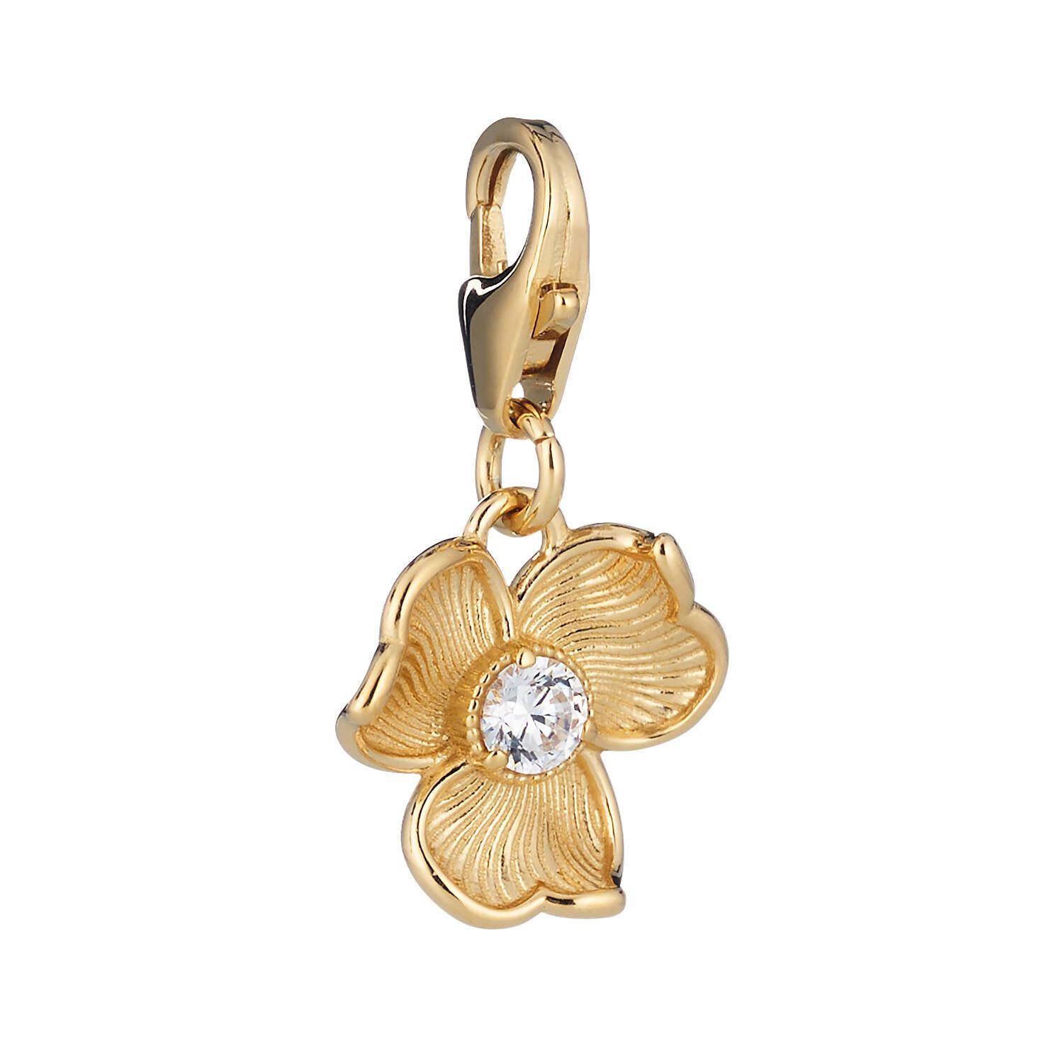 Lumoava Anna charm, keltakullattua hopeaa