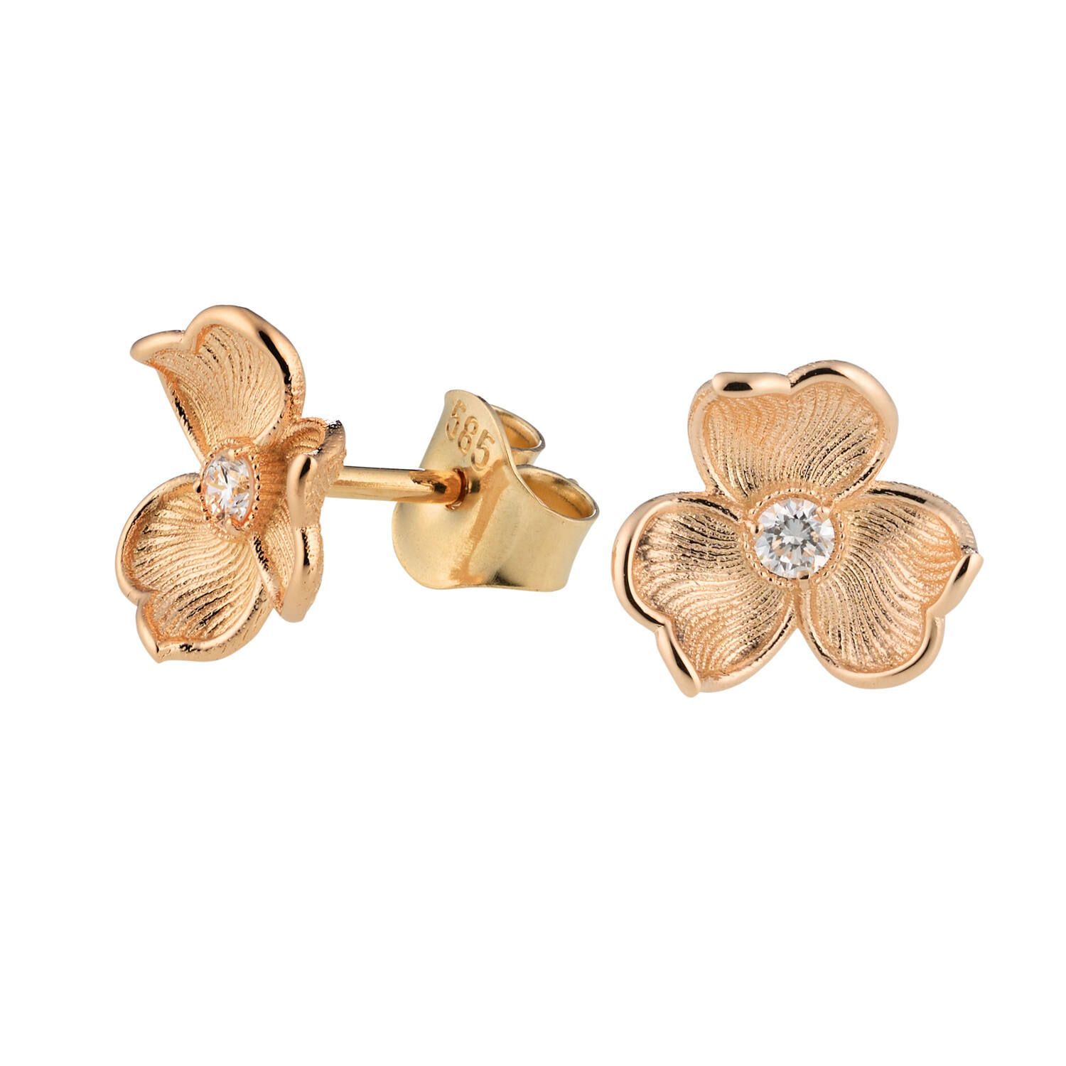 Lumoava Anna korvakorut laboratoriotimantilla, keltakultaa