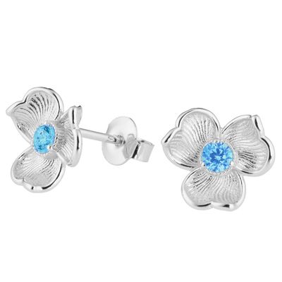 Lumoava Anna korvakorut sinisellä kivellä, hopeaa