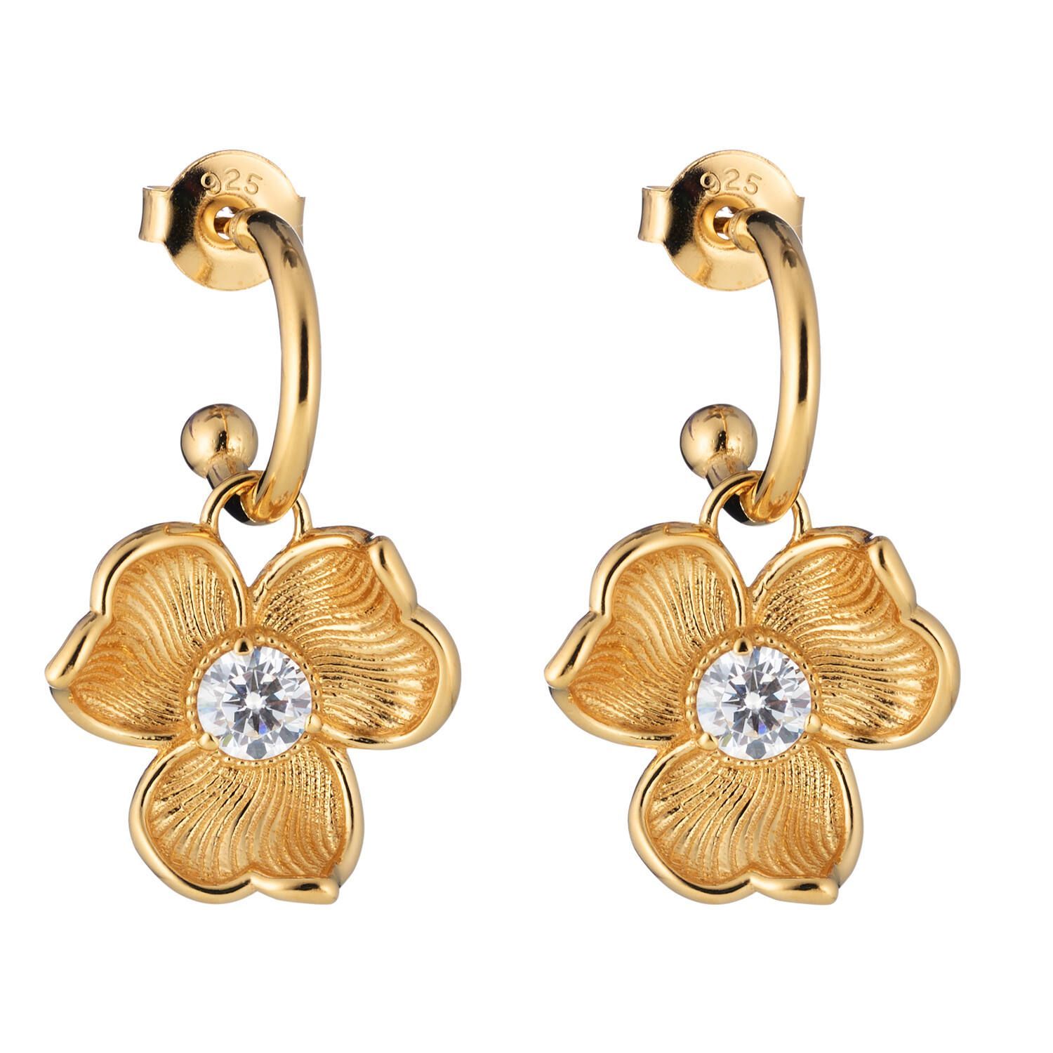 Lumoava Anna korvarengas kirkkaalla kivellä, keltakullattua hopeaa