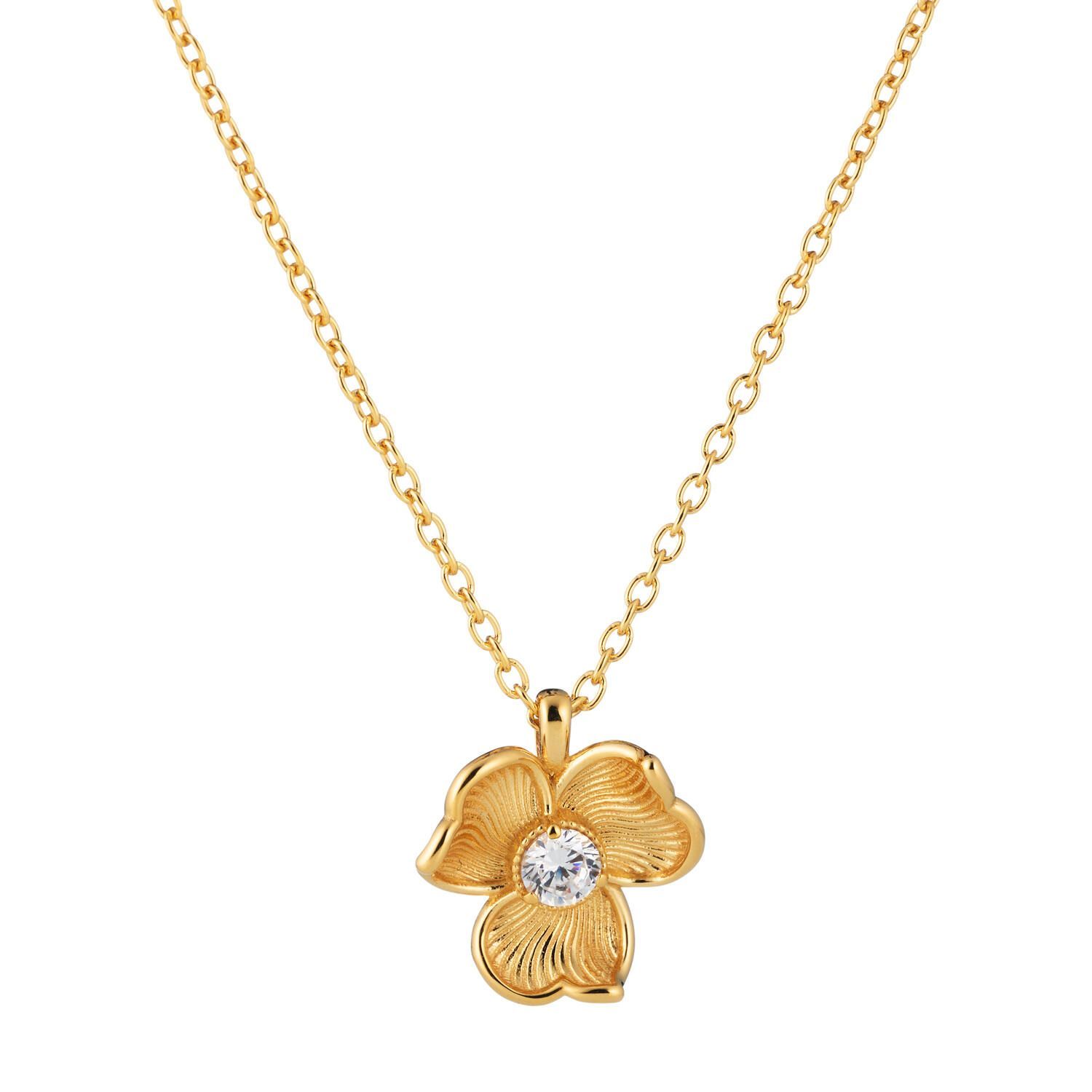 Lumoava Anna riipus kirkkaalla kivellä, keltakullattua hopeaa