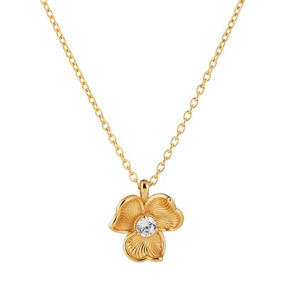 Lumoava Anna riipus kirkkaalla kivellä, keltakullattua hopeaa