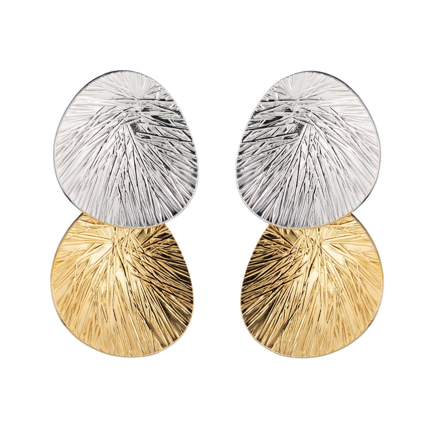 Lumoava Lily tappikorvakorut, 2 palaa, hopeaa/keltakullattua hopeaa, pieni