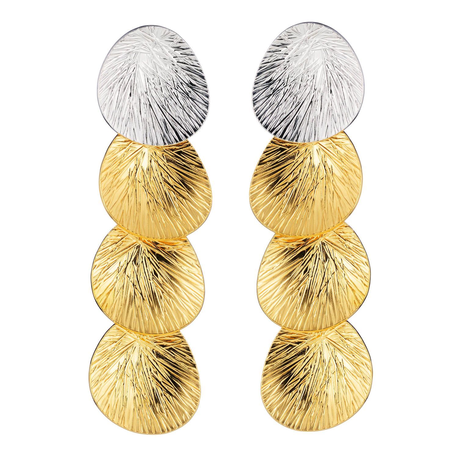 Lumoava Lily tappikorvakorut, 4 palaa, hopeaa/keltakullattua hopeaa