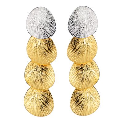 Lumoava Lily tappikorvakorut, 4 palaa, hopeaa/keltakullattua hopeaa