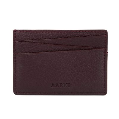 AARNI Hirvennahkainen korttikotelo, Burgundy - Anniversary Edition