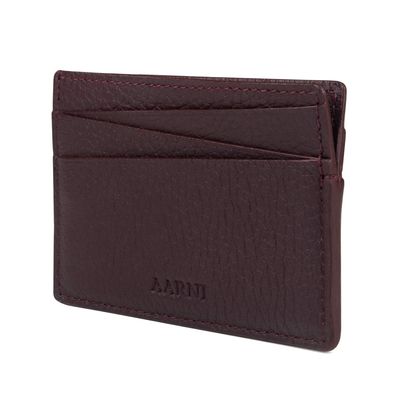 AARNI Hirvennahkainen korttikotelo, Burgundy - Anniversary Edition