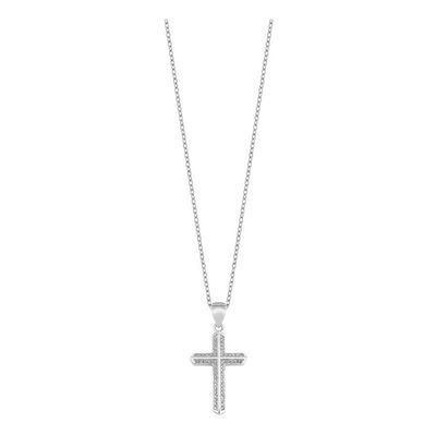 Lykken Crosses, hopeinen kulmikas ristikaulakoru