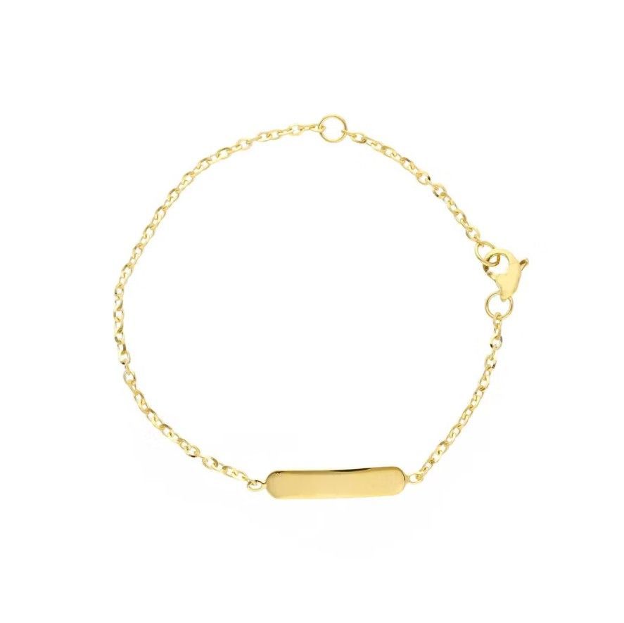 Catwalk Jewellery Lasten kultainen rannekoru kaiverruslaatalla Catwalk Jewellery Lasten kultainen rannekoru kaiverruslaatalla
