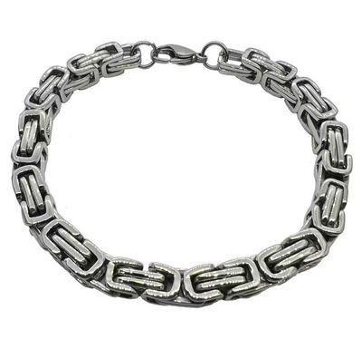 Catwalk Jewellery Hopeanvärinen teräksinen keisariketjurannekoru