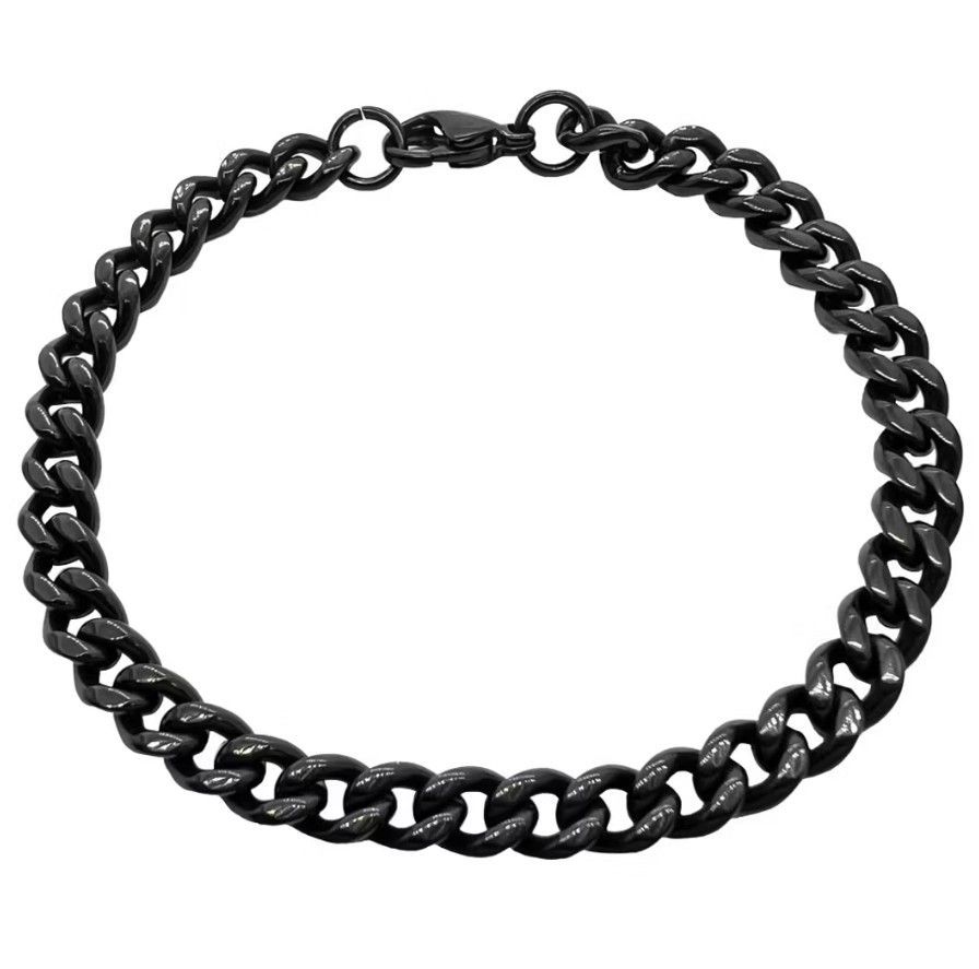 Catwalk Jewellery Musta teräksinen panssariketjurannekoru Catwalk Jewellery Musta teräksinen panssariketjurannekoru