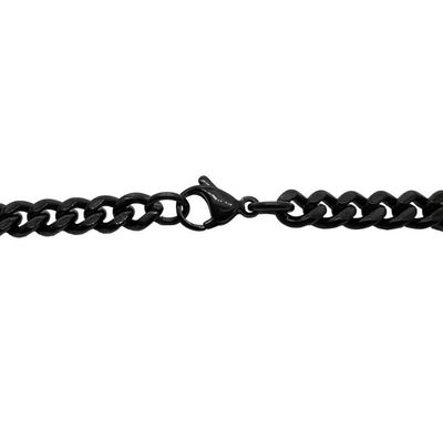 Catwalk Jewellery Musta teräksinen panssariketjurannekoru
