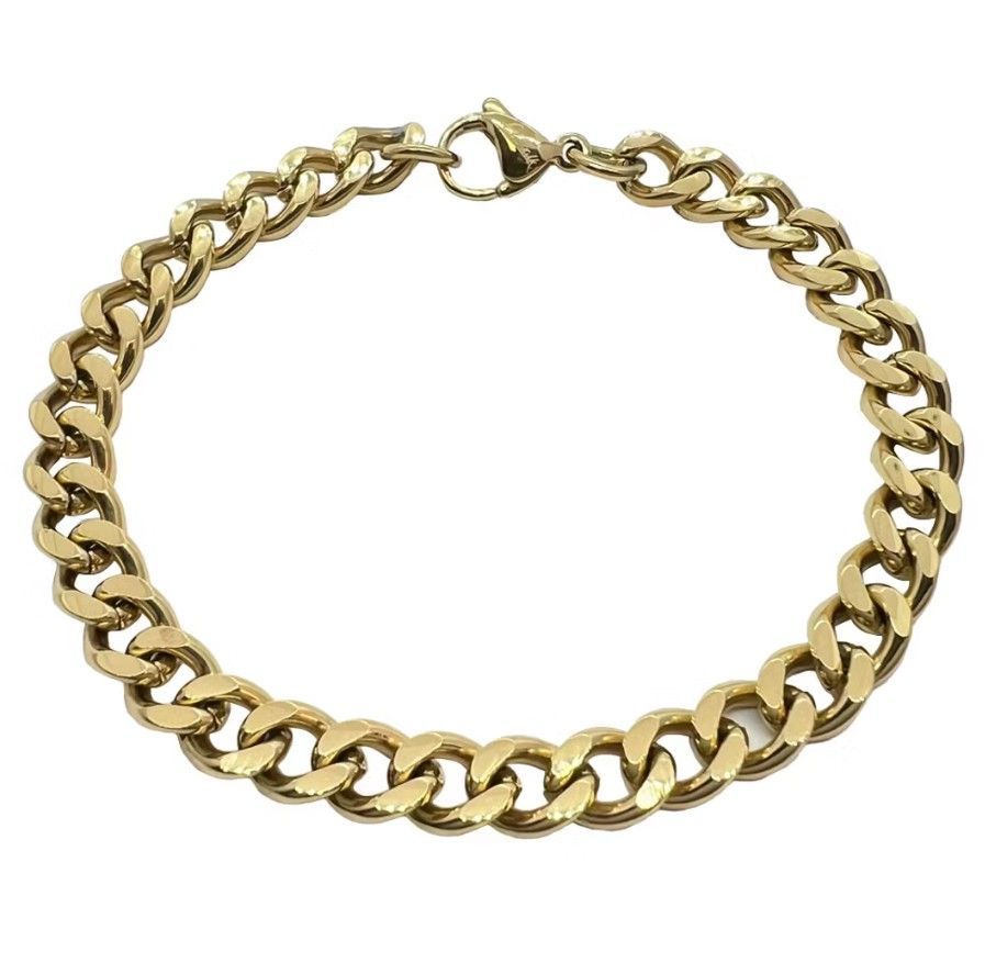 Catwalk Jewellery Kullanvärinen teräksinen panssariketjurannekoru Catwalk Jewellery Kullanvärinen teräksinen panssariketjurannekoru