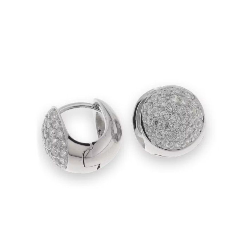 Catwalk Jewellery Hopeiset zirkoniakorvarenkaat
