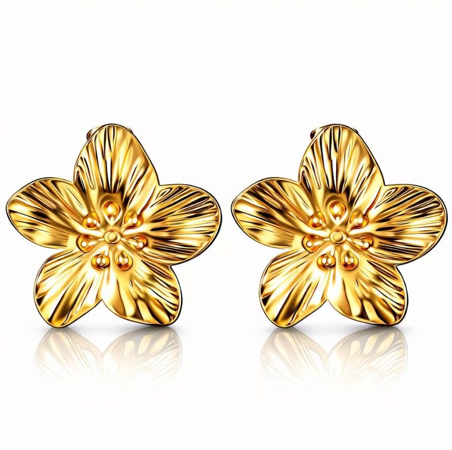 Catwalk Jewellery Kullanväriset kukkakorvakorut Catwalk Jewellery Kullanväriset kukkakorvakorut