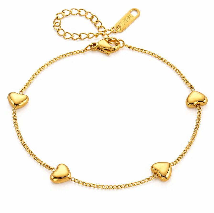 Catwalk Jewellery Kullanvärinen sydänrannekoru Catwalk Jewellery Kullanvärinen sydänrannekoru