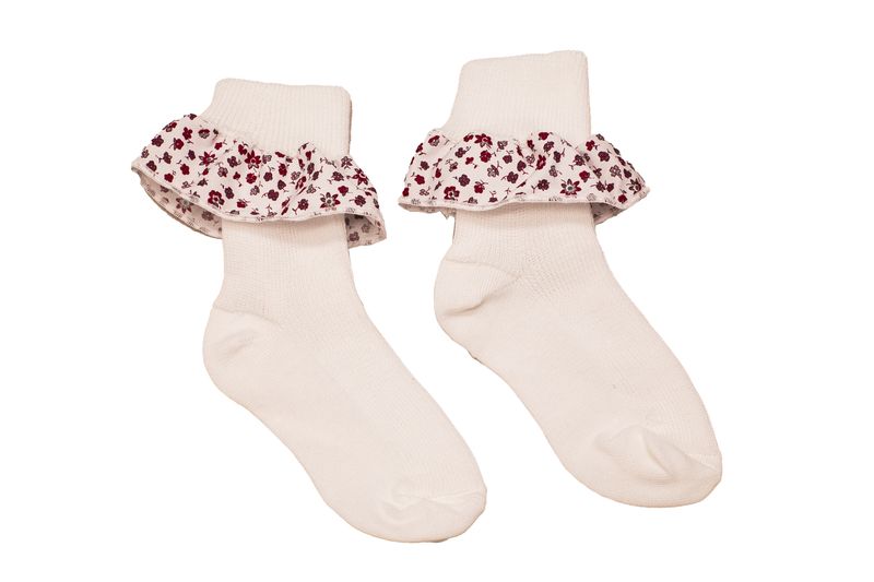 JS Girls&#39; Floral Trimmed Socks