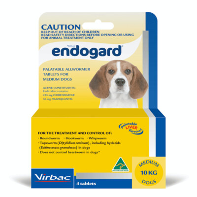 Endogard Allwormer Medium dog 4 pack