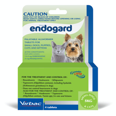 Endogard Allwormer small dogs &amp; cats 5kg